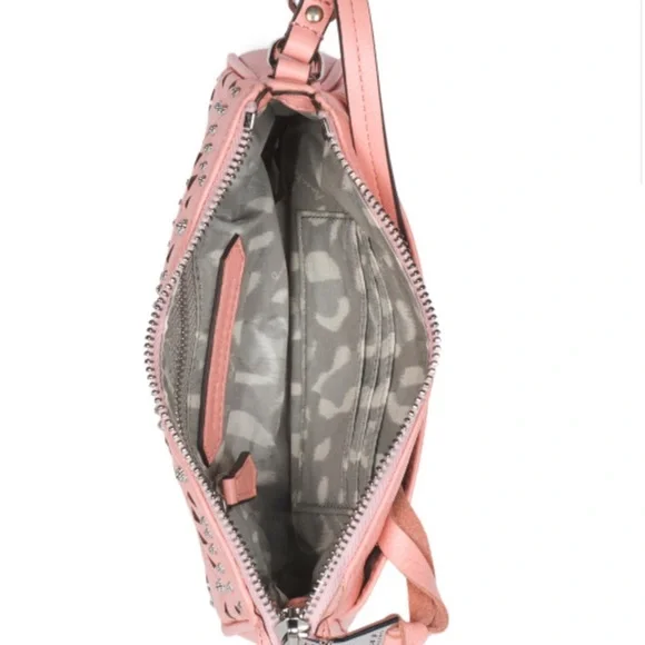 AIMEE KESTENBERG Pink Peach Fiery Laser Cut Leather Pouchette NWTS - Picture 4 of 13